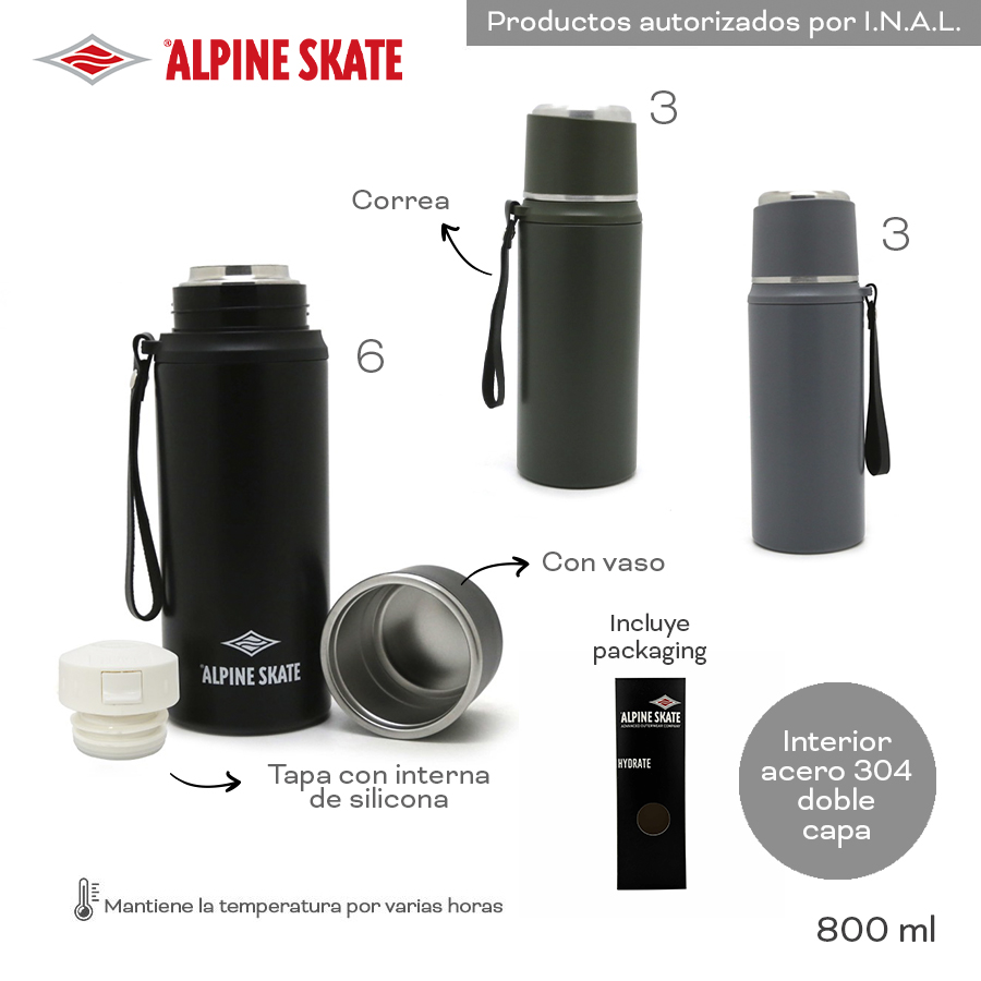 TERMO 800ML - NEGRO - 1 UND. ALPINE SKATE - foto 4