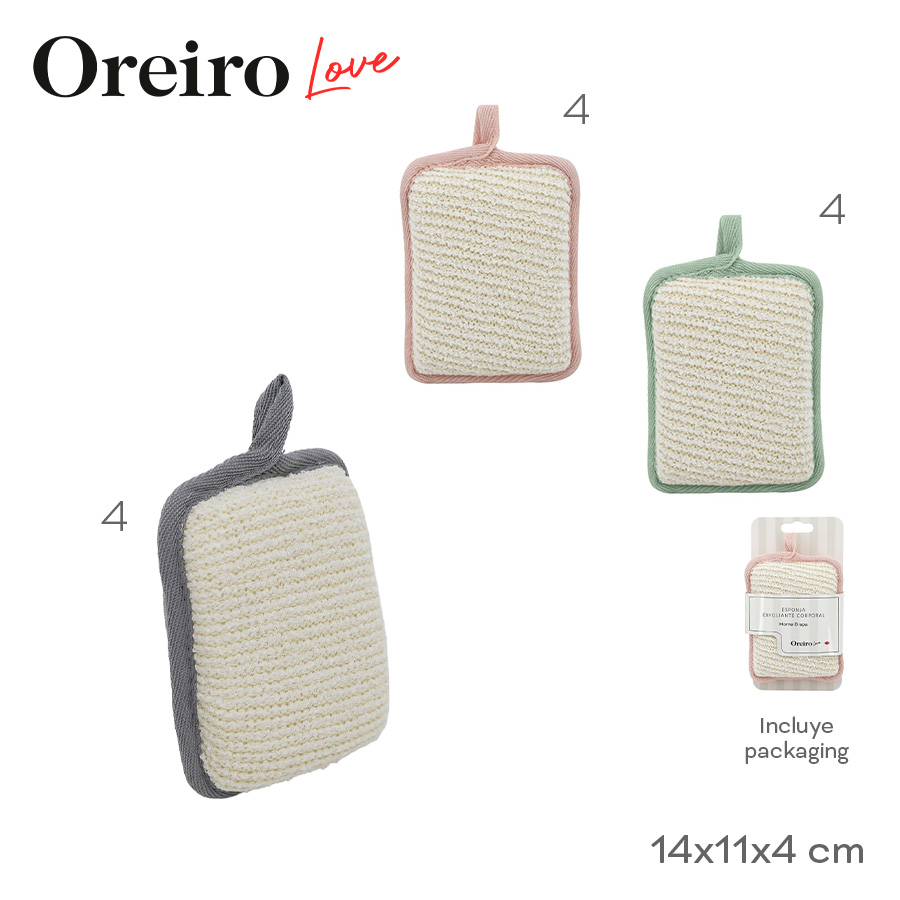 ESPONJA EXFOLIANTE 14X11X4CM - ROSA - 1 UND. OREIRO - foto 4