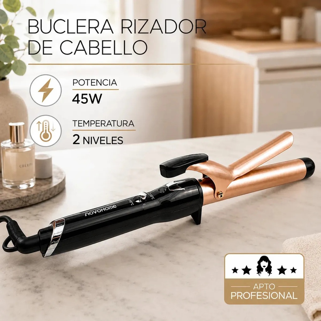 BUCLERA RIZADOR 45W BLACK & GOLD NOVOHOME - 3