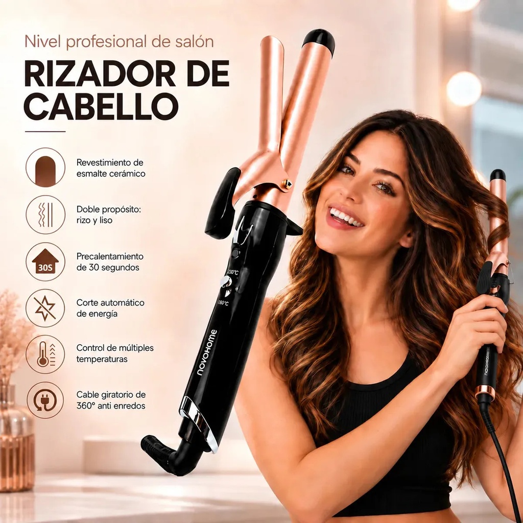 BUCLERA RIZADOR 45W BLACK & GOLD NOVOHOME - 4