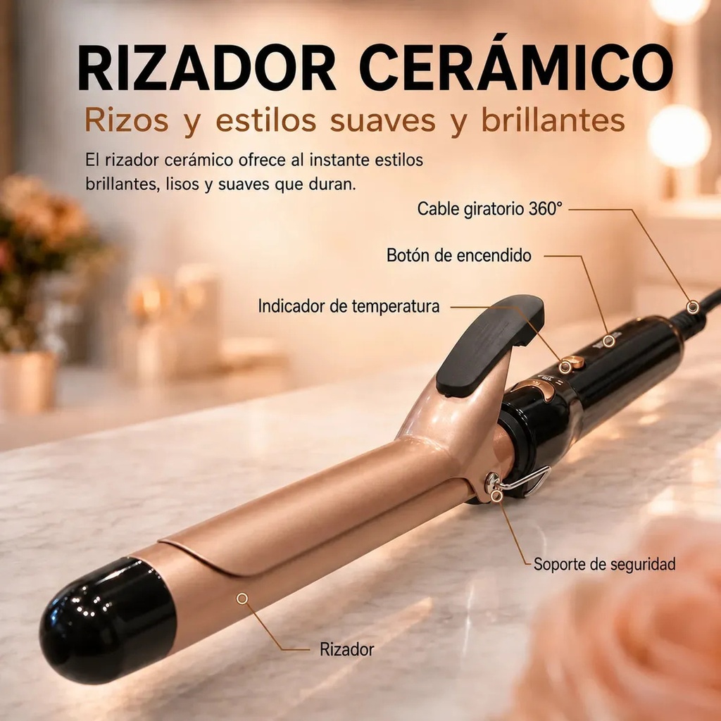 BUCLERA RIZADOR 45W BLACK & GOLD NOVOHOME - 7
