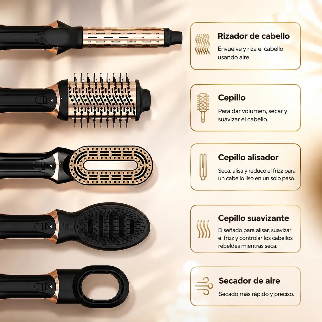CEPILLO SECADOR ALISADOR 5 EN 1 1200W NOVOHOME - 4