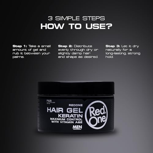 HAIR STYLING GEL KERATIN 400 ML  - RED ONE