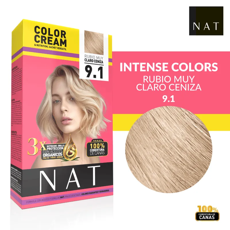 [51126] NAT SACHET 9.1 VERY LIGHT ASH BLONDE (50G) NAT