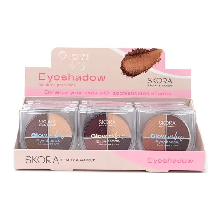 [50750] SOMBRAS PARA OJOS COMBINADAS X 4 TONOS X24U (UNIDAD) SKORA