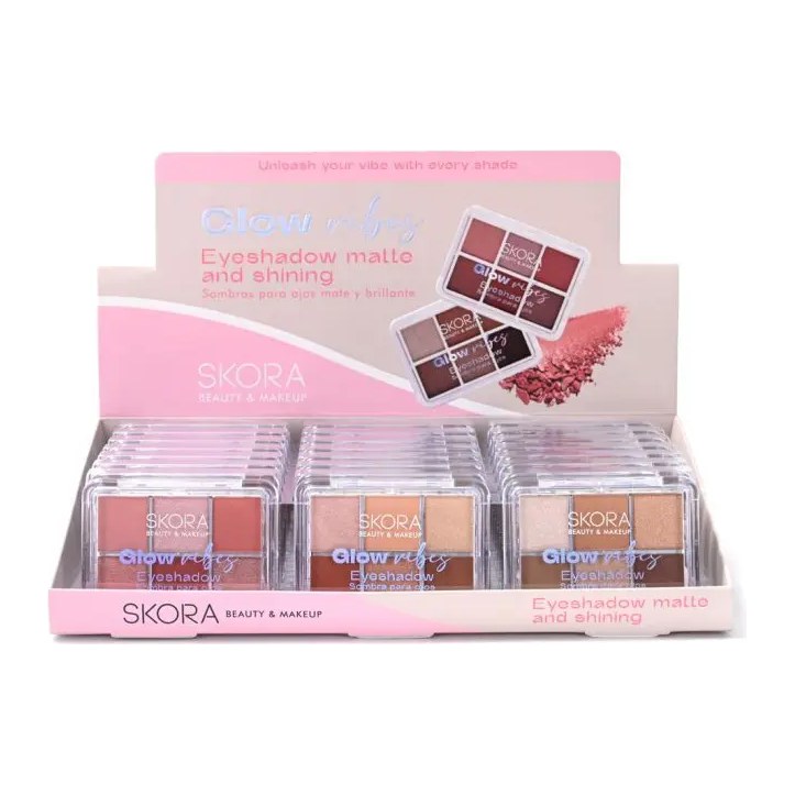 SOMBRAS PARA OJOS COMBINADAS X 6 TONOS X24U (UNIDAD) SKORA