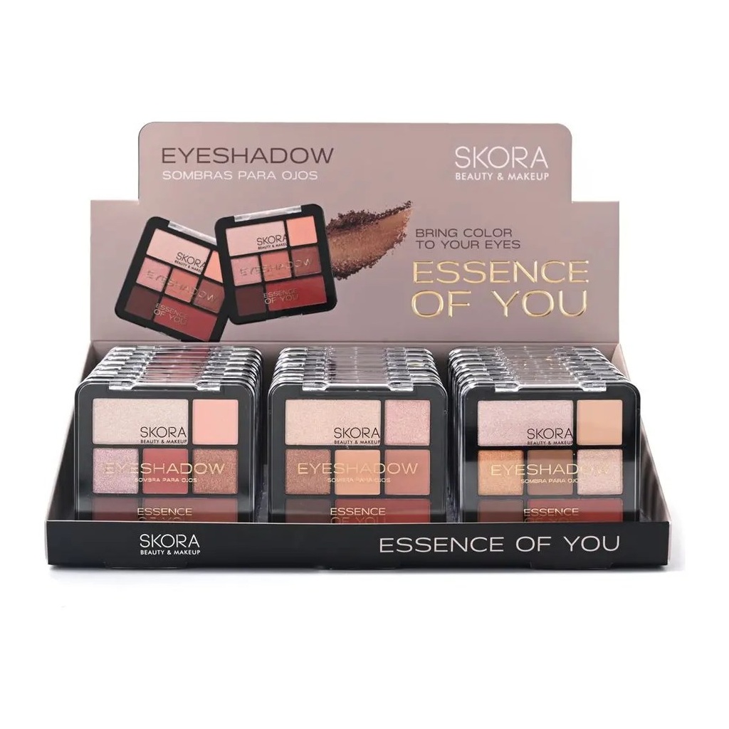 [50857] SOMBRAS X 5 TONOS + 1 RUBOR + 1 ILUMINADOR X24U (UNIDAD) SKORA