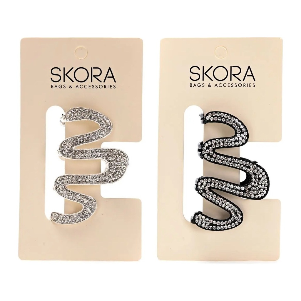 [50782] BROCHE ONDA STRASS 5CM X1U (MEDIANO - UNIDAD) SKORA