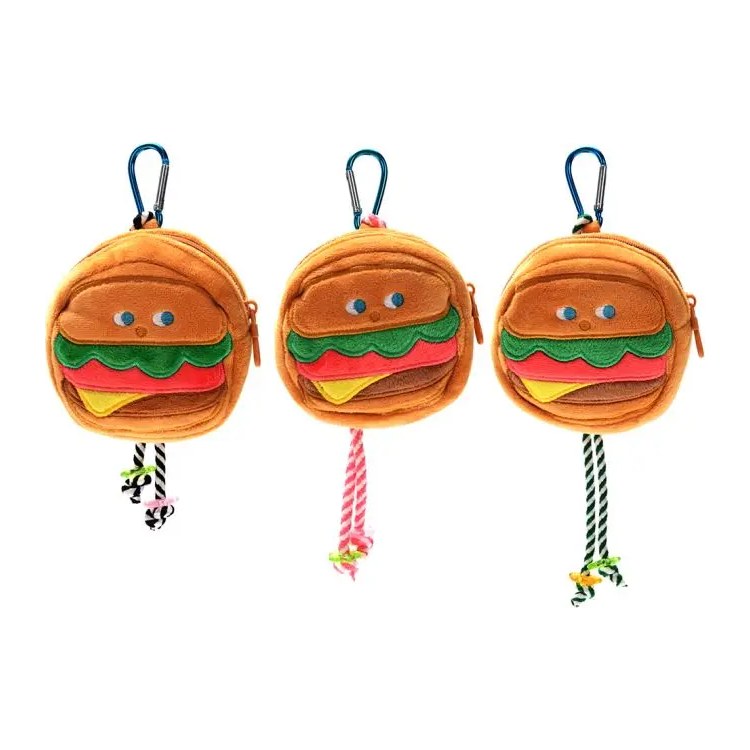 [50884] LLAVERO BAG CHARM BUGER MONEDERO 10X10CM X1U (UNIDAD) SKORA