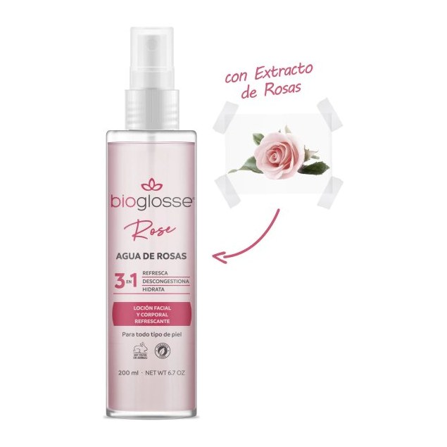 AGUA DE ROSAS - LINEA ROSE 200 ML BIOGLOSSE