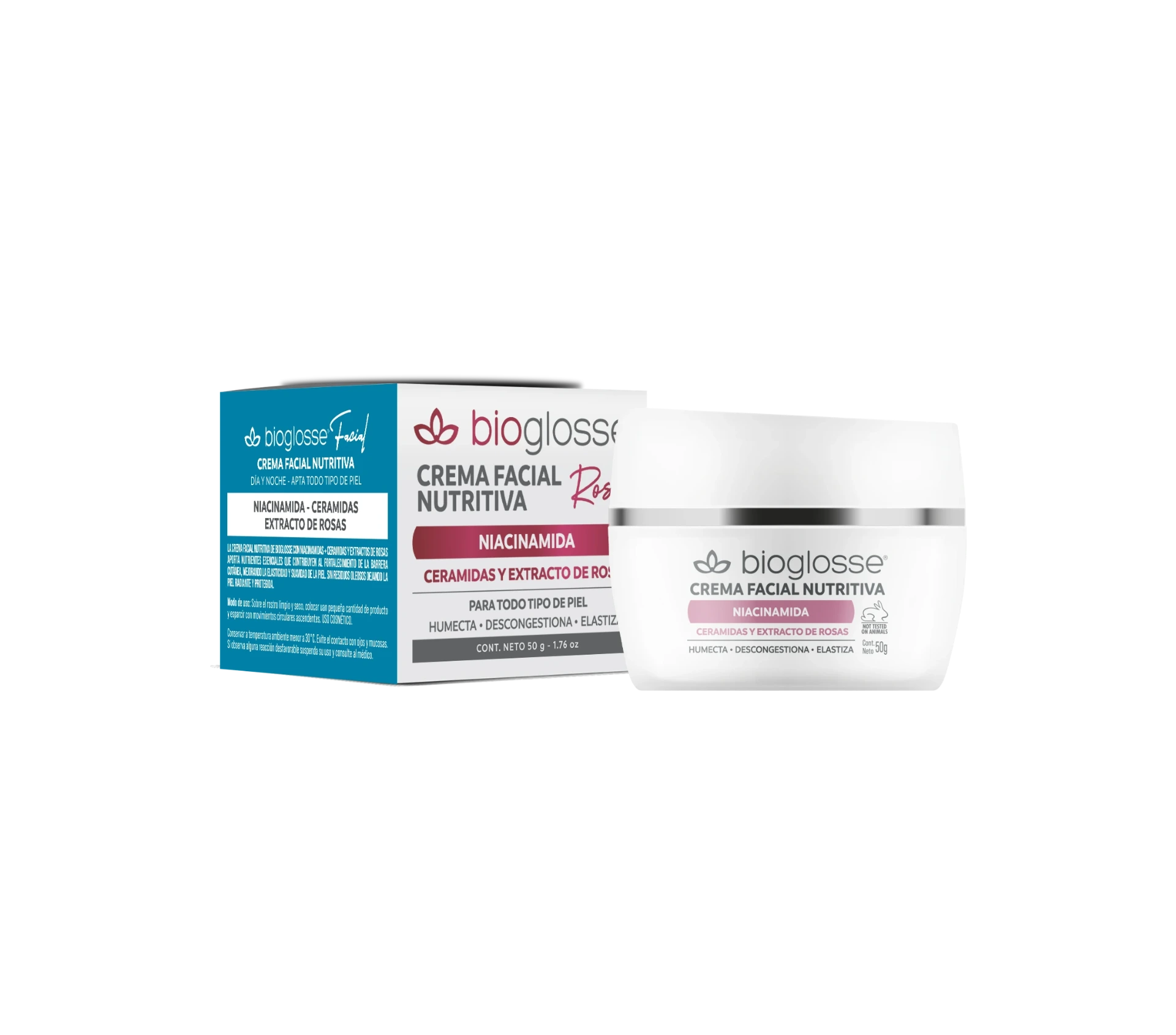 [51510] CREMA FACIAL NUTRITIVA - LINEA ROSE 50GR BIOGLOSSE