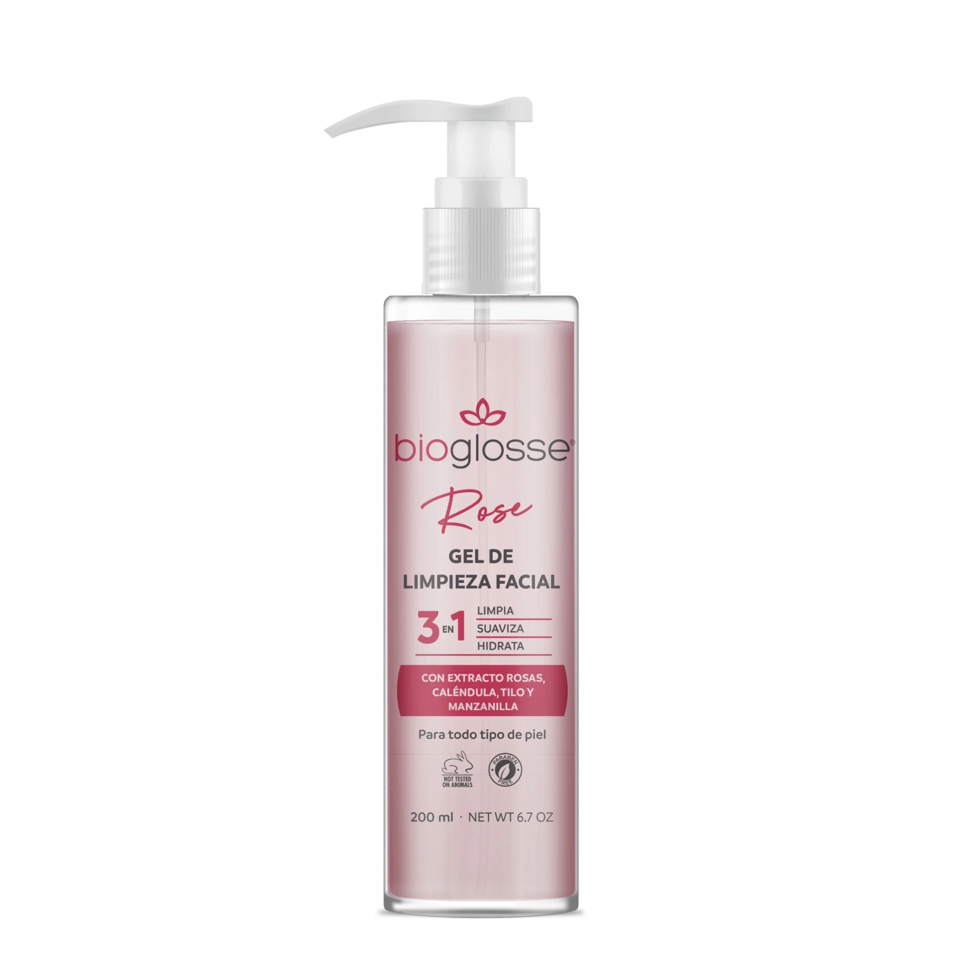 [51512] GEL DE LIMPIEZA FACIAL - LINEA ROSE 200 ML BIOGLOSSE