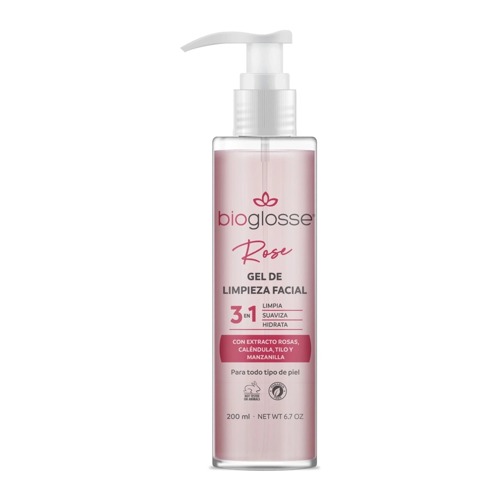 [51512] GEL DE LIMPIEZA FACIAL - LINEA ROSE 200 ML BIOGLOSSE