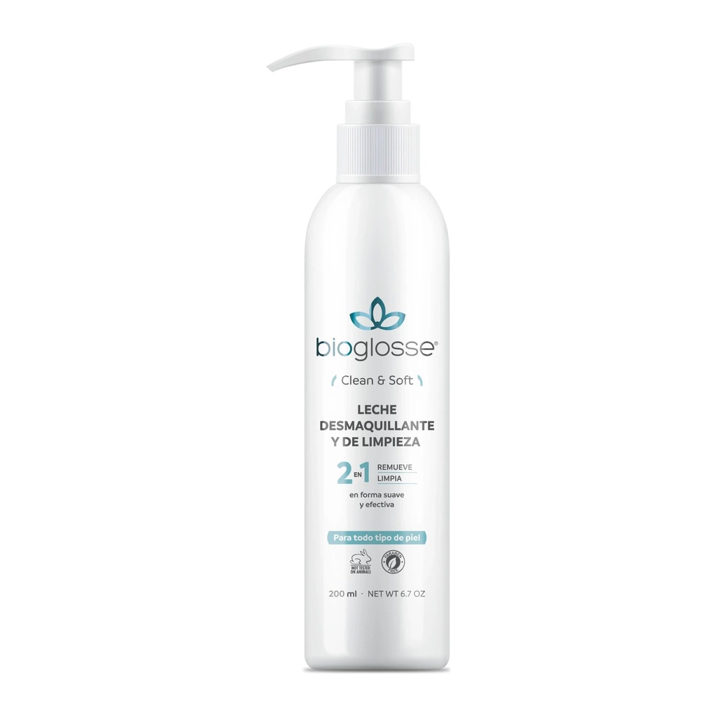 [51507] LECHE DESMAQUILLANTE Y DE LIMPIEZA 200 ML BIOGLOSSE