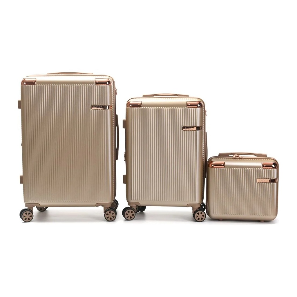 SET VALIJAS SKORA BS AS HARD ABS GOLD 20 Y BEAUTY CASE SKORA