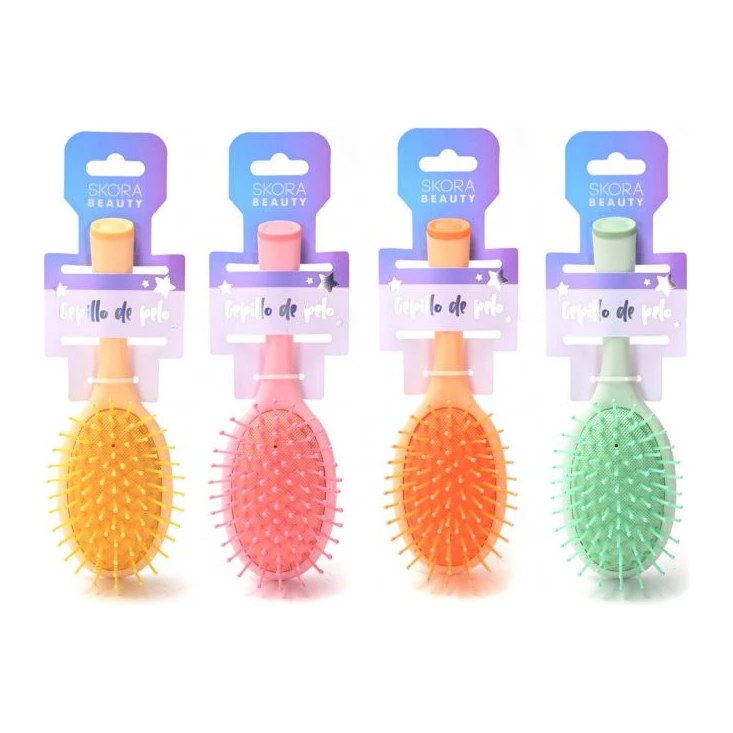 [51792] CEPILLO DE PELO NEUMATICO OVALADO DE COLORES SKORA
