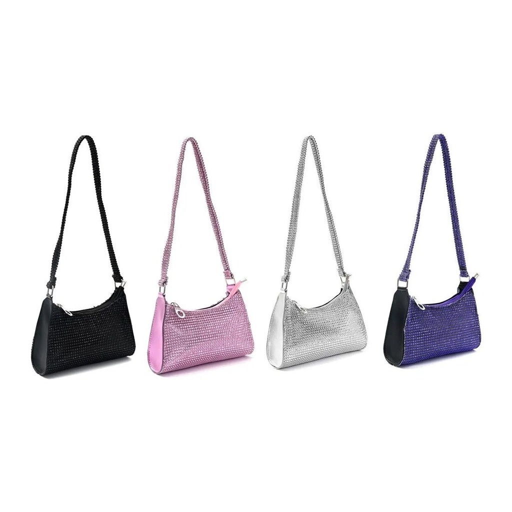 CARTERA BAGUETTE PINK NY STRASS SKORA
