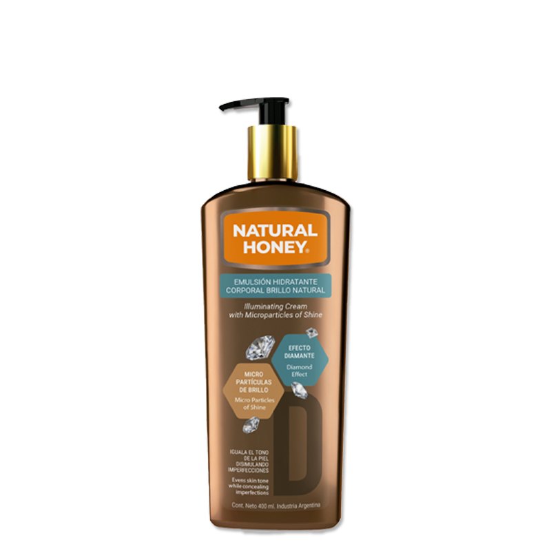[51906] EMULSIÓN CORPORAL HIDRATANTE NATURAL HONEY EFECTO DIAMANTE BRILLO 400ML