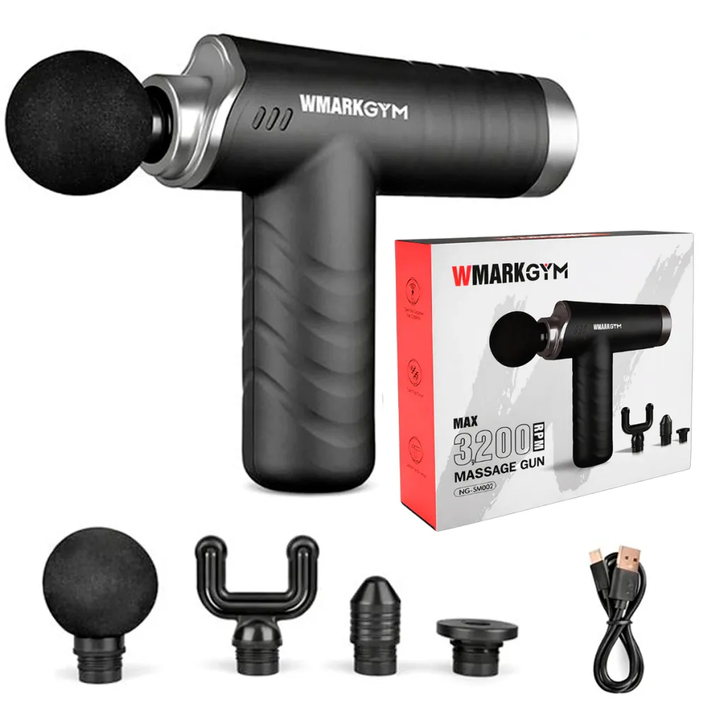 PISTOLA MASAJEADORA CON ACCESORIOS WMARK