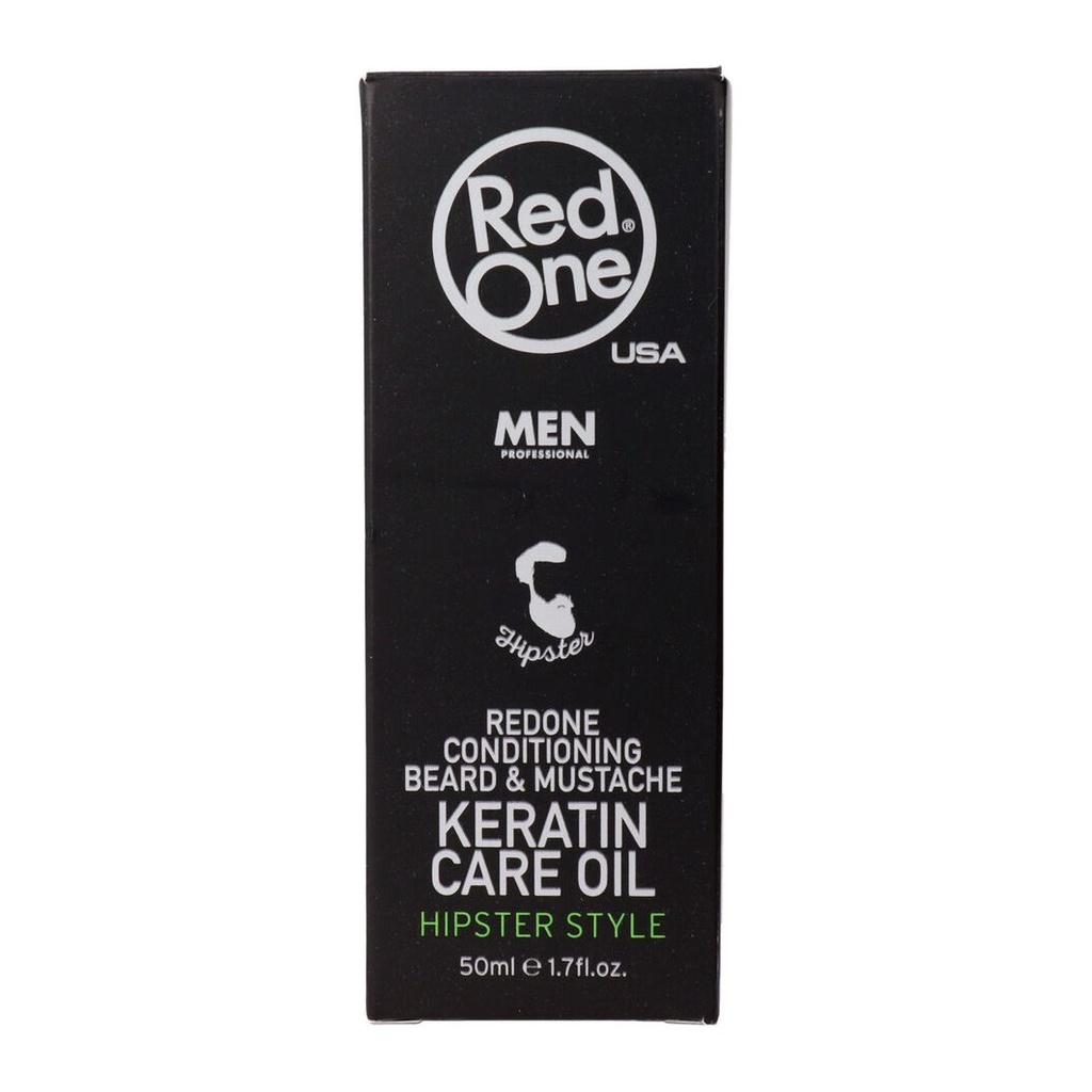 [52392] BEARD & MUSTACHE KERATIN CARE OIL 50 ML - RED ONE    - NEGRO - 1 UND. - CAJA