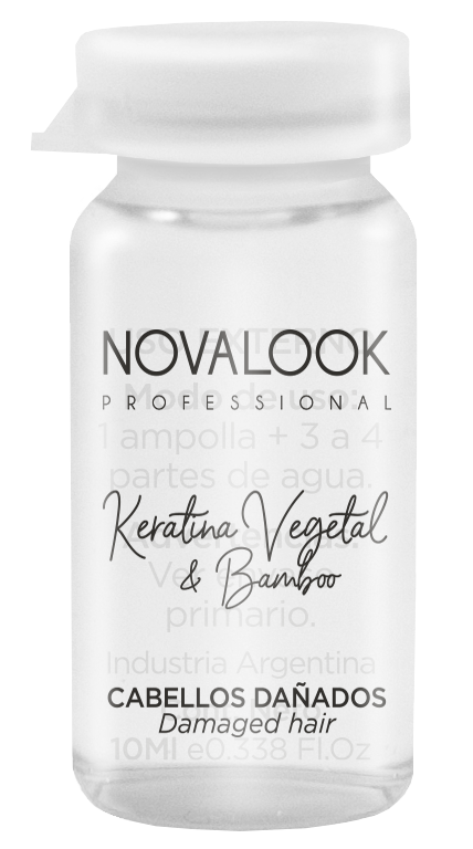 [70473] AMPOLLA KERATINA VEGETAL Y BAMBOO CABELLOS DAÑADOS VENTA X UND - 10 ML - AMPOLLA NOVALOOK