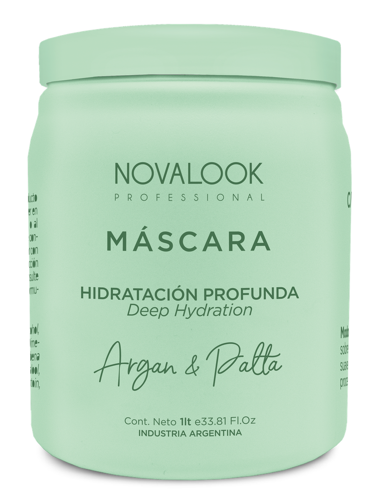 MÁSCARA ARGÁN Y PALTA CABELLOS SECOS - 1 L - POTE NOVALOOK