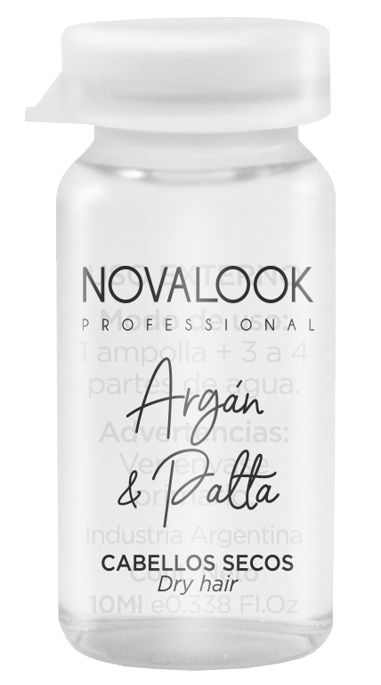 [70483] AMPOLLA ARGÁN Y PALTA CABELLOS SECOS VENTA X UND - 10 ML - AMPOLLA NOVALOOK