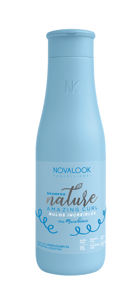 SHAMPOO NATURE RULOS CON MACADAMIA - 375 ML - BOTELLA NOVALOOK