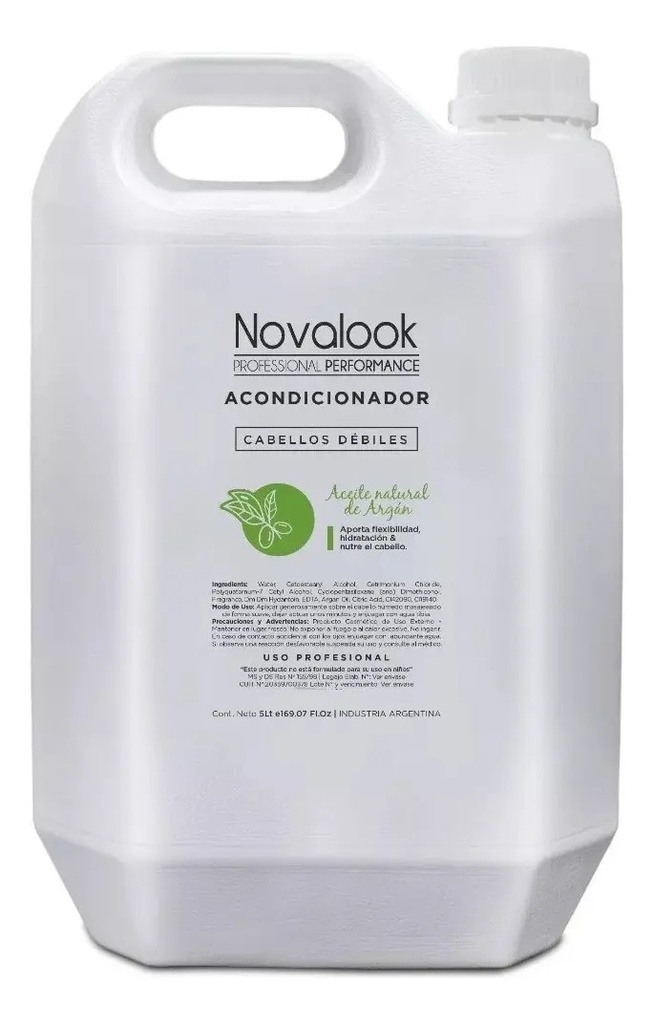 ACONDICIONADOR ARGÁN CABELLOS DÉBILES - 5 L - BIDÓN NOVALOOK