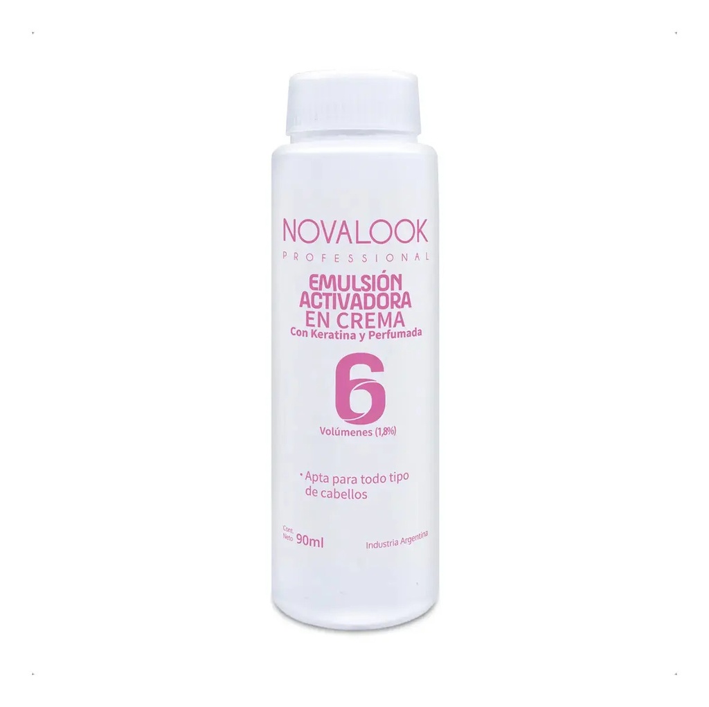 EMULSIÓN ACTIVADORA EN CREMA 6 VOL CON KERATINA - 90 ML - BOTELLA NOVALOOK