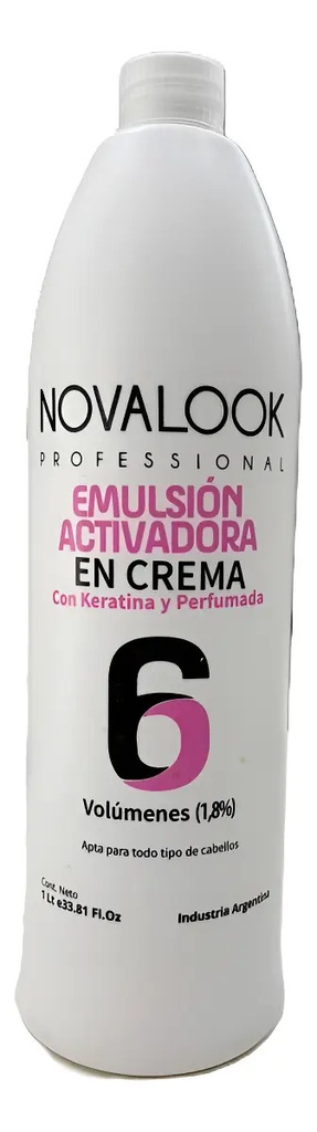 EMULSIÓN ACTIVADORA EN CREMA 6 VOL CON KERATINA - 1 L - BOTELLA NOVALOOK
