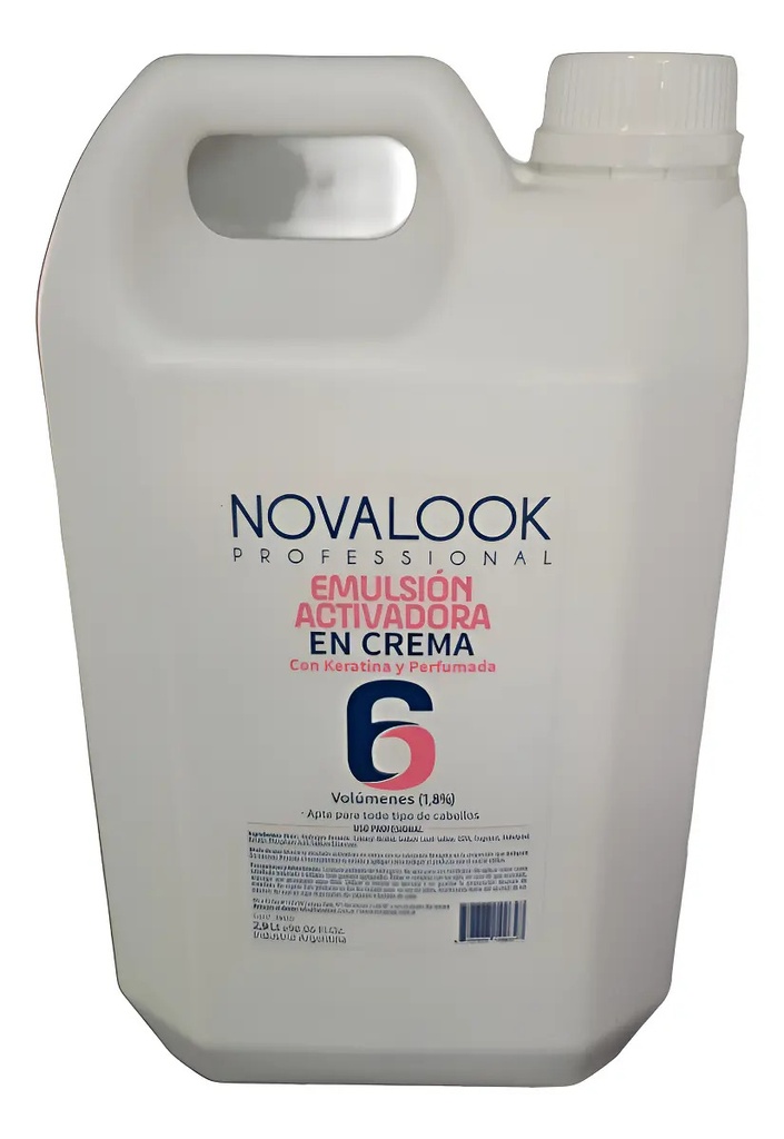 EMULSIÓN ACTIVADORA EN CREMA 6 VOL CON KERATINA - 2,9 L - BIDÓN NOVALOOK
