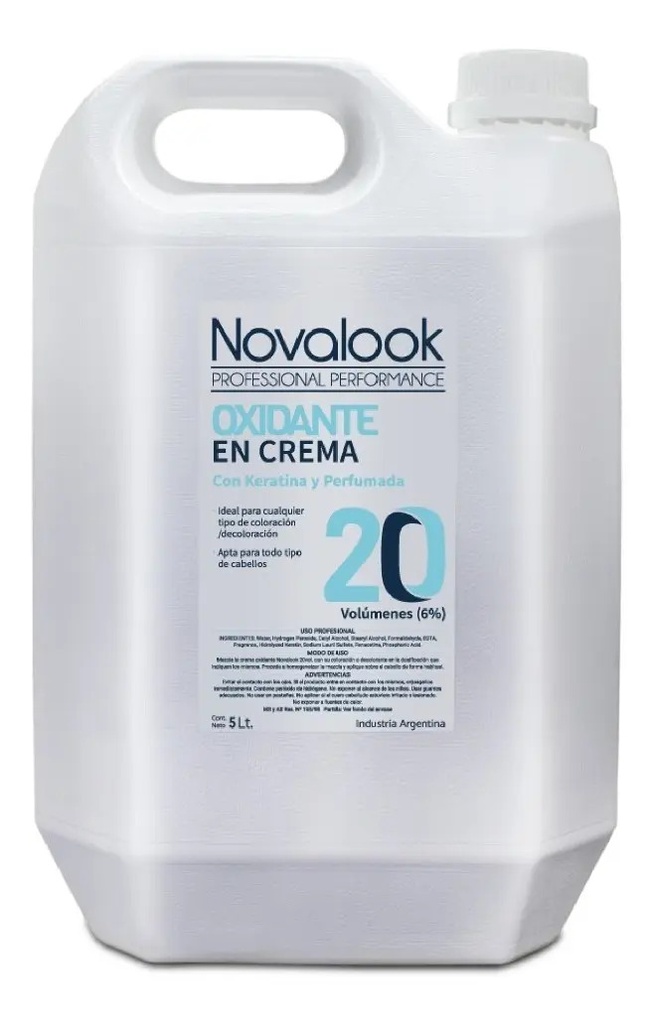 OXIDANTE EN CREMA 20 VOL CON KERATINA - 2,9 L - BIDÓN NOVALOOK