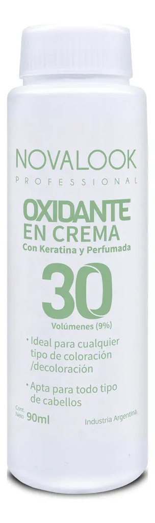 OXIDANTE EN CREMA 30 VOL CON KERATINA - 90 ML - BOTELLA NOVALOOK