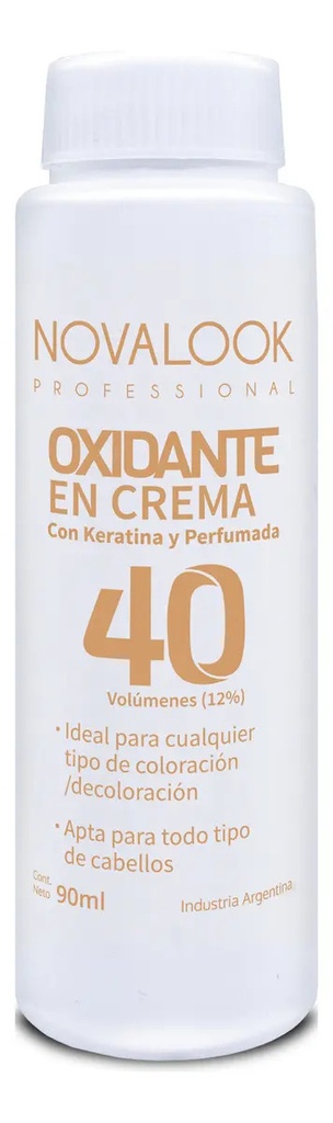 OXIDANTE EN CREMA 40 VOL CON KERATINA - 90 ML - BOTELLA NOVALOOK