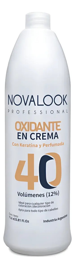 OXIDANTE EN CREMA 40 VOL CON KERATINA - 1 L - BOTELLA NOVALOOK