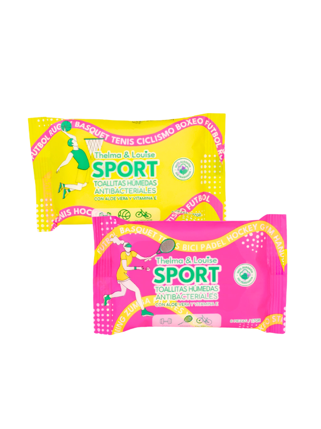 TOALLITA ANTIBACTERIAL SPORT - VERDE - 1 UND THELMA Y LOUISE