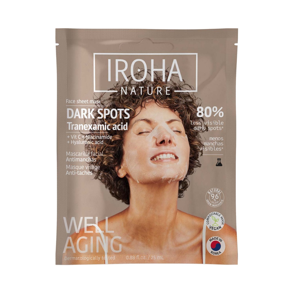 MASCARILLA FACIAL ANTIMANCHAS ÁCIDO TRANEXÁMICO - 1 UND IROHA NATURE