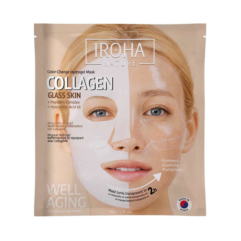 MASCARILLA HIDROGEL GLASS SKIN COLÁGENO - 34 GR IROHA NATURE