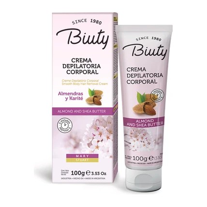CREMA DEPILATORIA CORPORAL ALMENDRAS Y KARITE (100 G - POTE) BIUTY