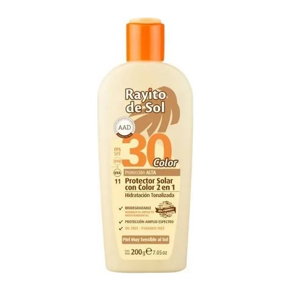 PROTECTOR SOLAR FPS 30 COLOR 2 EN 1 (200 G - CAJA) RAYITO DE SOL