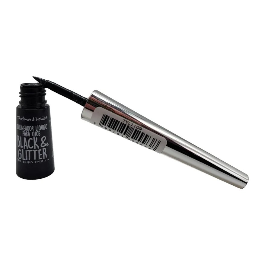 DELINEADOR LIQUIDO BLACK Y GLITTER (NEGRO - 3 ML - FRASCO) THELMA Y LOUISE