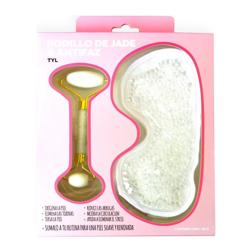SET RODILLO FACIAL DE JADE+ANTIFAZ DESCONGESTIVO (120 G - CAJA) THELMA Y LOUISE