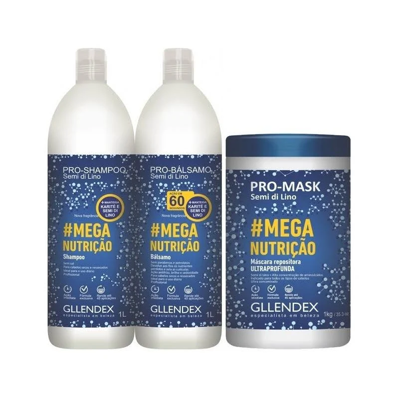 PRO KIT SEMILLA DE LINO SHAMPOO + BALSAMO CON MANTEIGA KARITE (2 UND - KIT) GLLENDEX