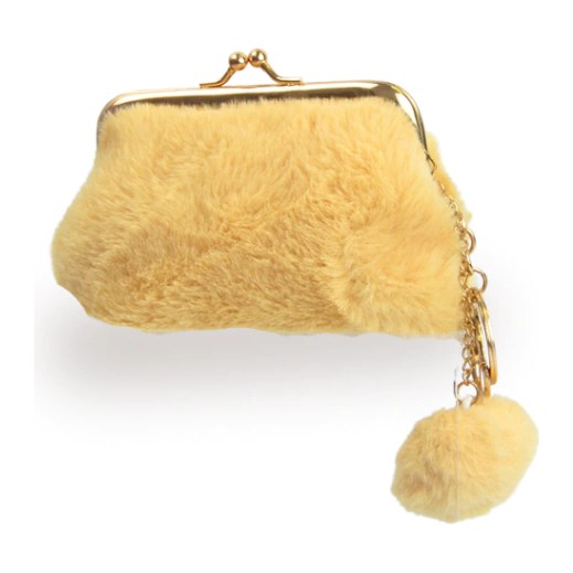 [49181] MONEDERO + LLAVERO  PELUCHE C/ POMPON (BEIGE - 1 UND - BOLSA) THELMA Y LOUISE