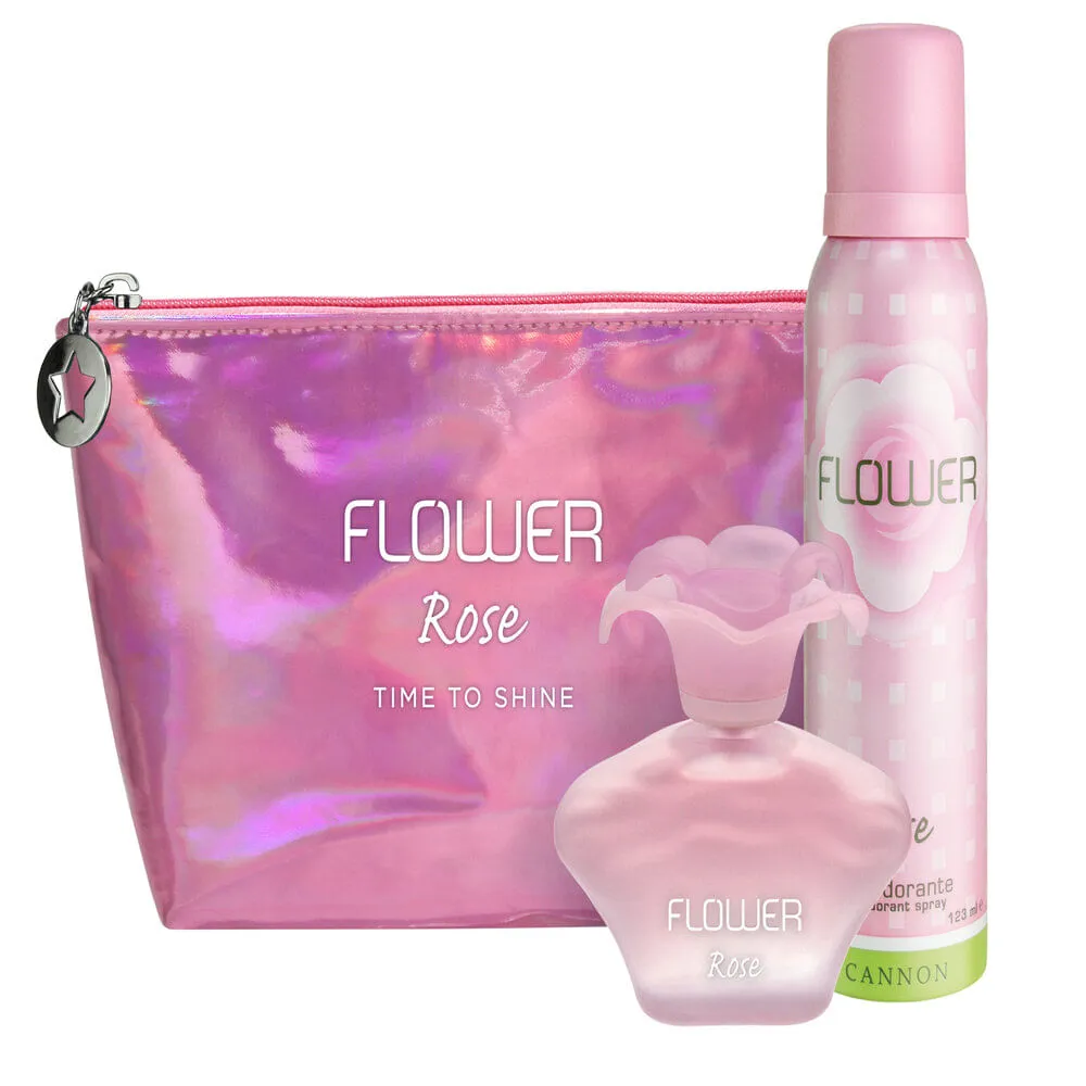 [44227] BOLSITO NESSESAIRE TORNAZOLADO FLOWER ROSE (EDT 40 ML + DESODORANTE 123 ML) (2 UNIDADES - BOLSITO) CANNON