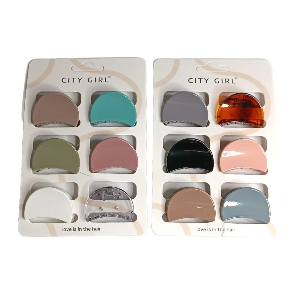[48611] BROCHES PARA EL PELO (6 UND - BLISTER) CITY GIRL