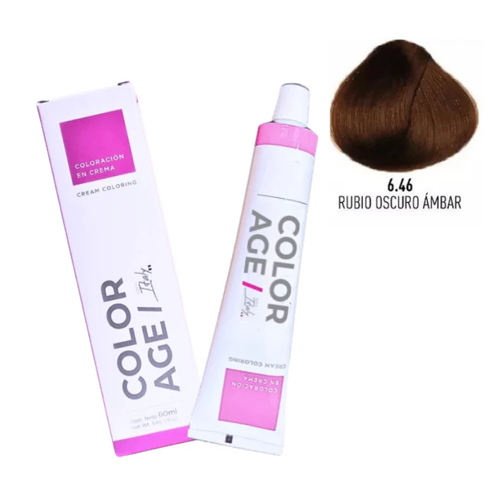 Color Age COLORACION EN CREMA 6.46 (RUBIO O. AMBAR - 60 ML - CAJA) COLOR AGE,COLORACION COLOR AGE