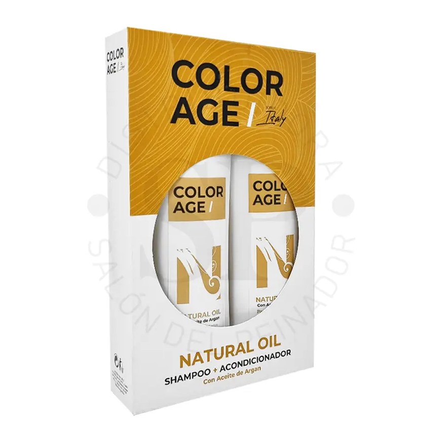 SHAMPOO+ACONDICIONADOR C/ ACEITE DE ARGAN (250 ML - CAJA) COLOR AGE