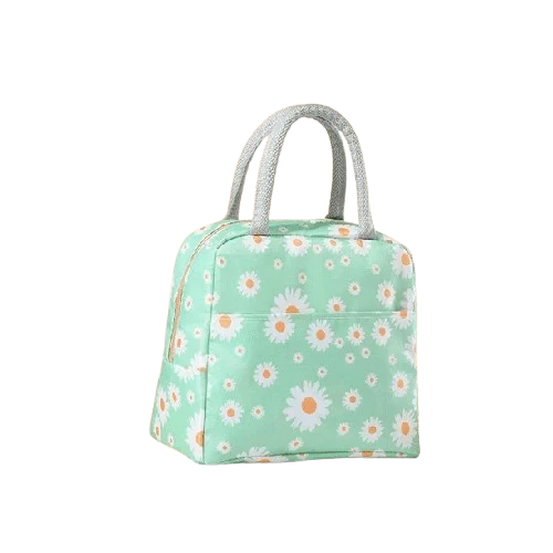 LUNCHERA TÉRMICA PICNIC FLORES ROSA Y VERDE AGUA THELMA Y LOUISE